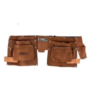 Coleto Porta Herramientas de Cuero Doble con Clip para Cinturón | Jardinería y Poda