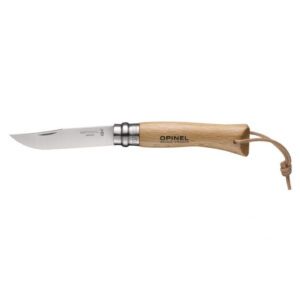 Cuchillo Opinel N°7 con Lazo de Cuero — Plegable, Resistente e Ideal para Jardín y Camping