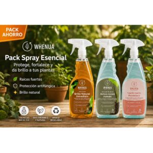 Pack Spray Esencial Plantas — Fertilizante, Recuperador y Brillo