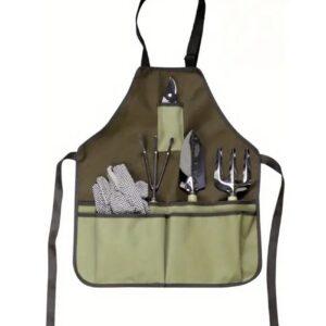 Delantal de Jardinería Impermeable con 7 Bolsillos | Pechera Oxford Multifuncional