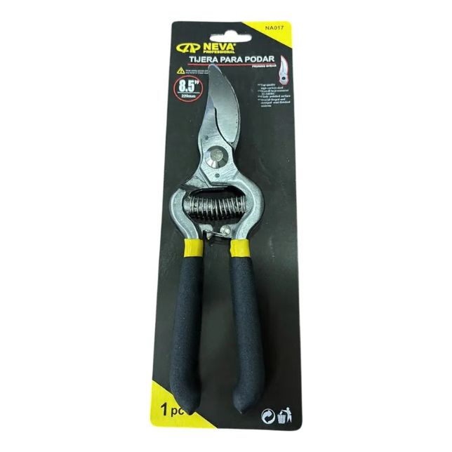 Tijera de Podar Profesional 8.5” | Corte Preciso para Plantas, Huerto y Jardín